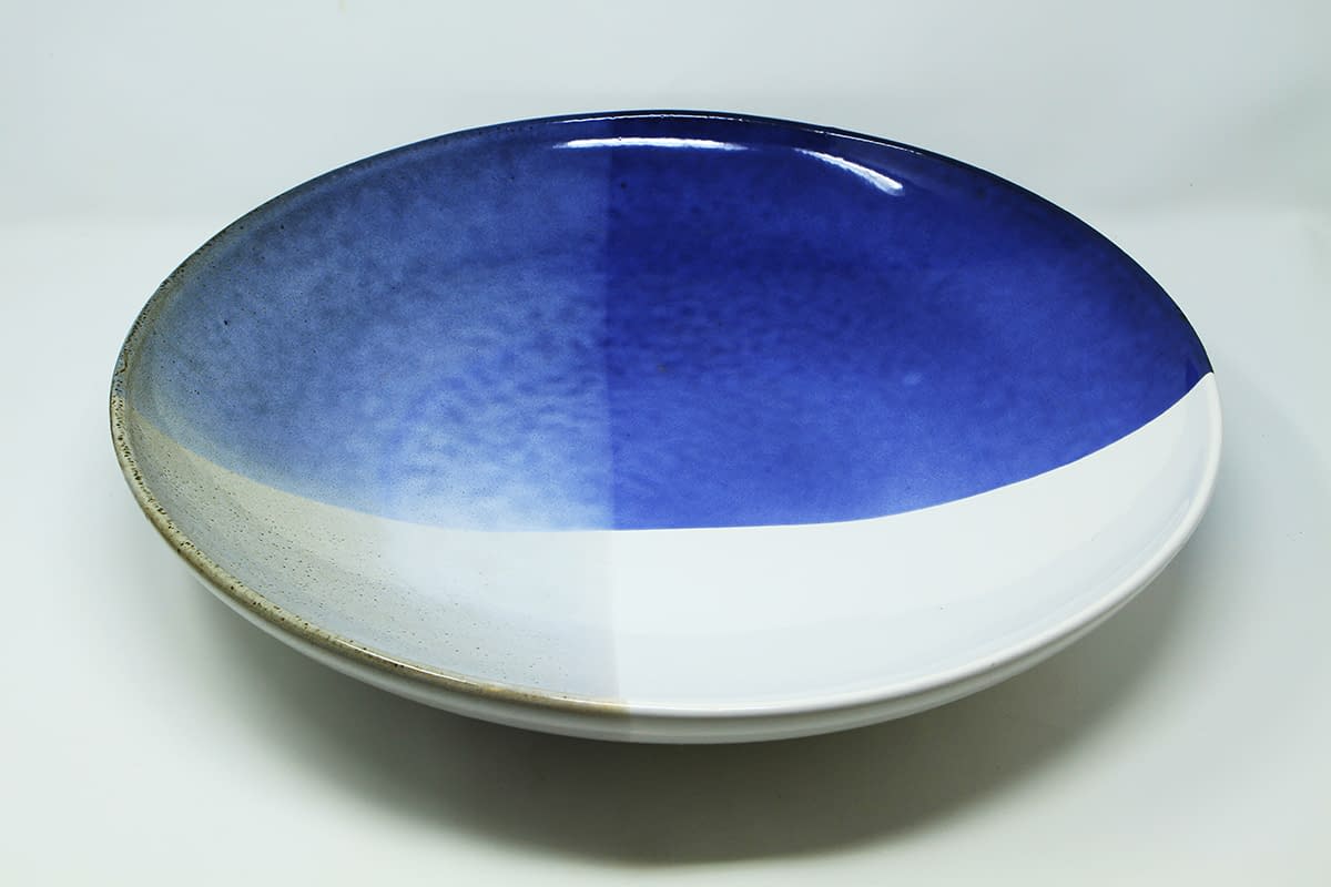 Platter bowl- shades of blue